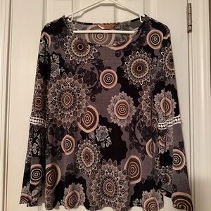 AMANA Black and Pink Mandala Blouse